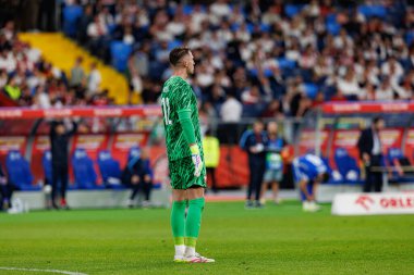 Marcin Bulka, Polonya ve Moldova milli takımları arasında oynanan uluslararası dostluk maçı sırasında görüldü (Maciej Rogowski)