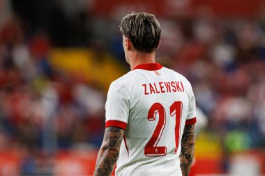 Nicola Zalewski, Polonya ve Moldova milli takımları arasında oynanan uluslararası dostluk maçı sırasında görüldü (Maciej Rogowski))
