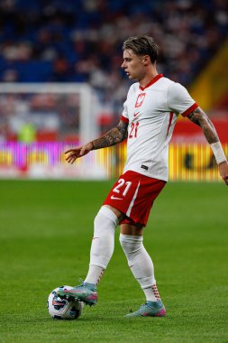 Nicola Zalewski, Polonya ve Moldova milli takımları arasında oynanan uluslararası dostluk maçı sırasında görüldü (Maciej Rogowski))