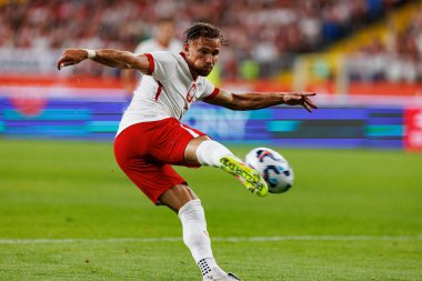 Matty Cash, Polonya ve Moldova milli takımları arasında oynanan uluslararası dostluk maçı sırasında görüldü (Maciej Rogowski)