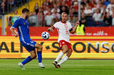 Kamil Grosicki, Polonya ve Moldova milli takımları arasında oynanan uluslararası dostluk maçı sırasında görüldü (Maciej Rogowski))