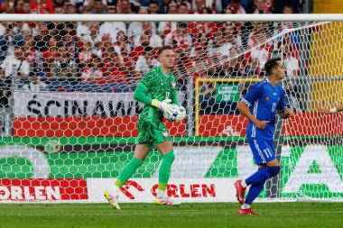 Marcin Bulka, Polonya ve Moldova milli takımları arasında oynanan uluslararası dostluk maçı sırasında görüldü (Maciej Rogowski)