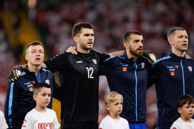 Polonya ve Moldova milli takımları arasında oynanan uluslararası dostluk karşılaşmasında Vadim Rata, Cristian Avram ve Vladyslav Babohlo görüldü (Maciej Rogowski)