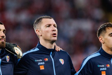 Vaeceslav Posmac, Polonya ve Moldova milli takımları arasında oynanan uluslararası dostluk maçı sırasında görüldü (Maciej Rogowski)