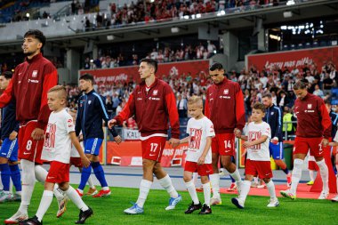 Polonya ve Moldova milli takımları arasında oynanan uluslararası dostluk maçında Jakub Moder, Bartosz Slisz ve Jakub Kiwior görüldü (Maciej Rogowski)