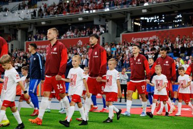 Polonya ve Moldova milli takımları arasındaki uluslararası dostluk maçında Mateusz Skrzypczak, Jakub Moder ve Bartosz Slisz görüldü (Maciej Rogowski)