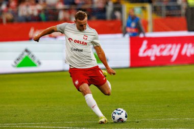 Adam Buksa, Polonya ve Moldova milli takımları arasında oynanan uluslararası dostluk maçı sırasında görüldü (Maciej Rogowski)