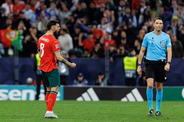 Bruno Fernandes, UEFA Uluslar Ligi 2025 final maçında Portekiz ve İspanya milli takımları arasında görüldü (Maciej Rogowski)