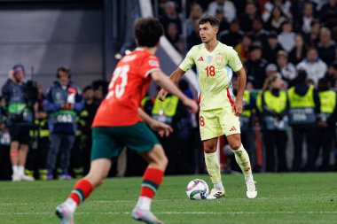 Martin Zubimendi, UEFA Uluslar Ligi 2025 final maçında Portekiz ve İspanya milli takımları arasında görüldü (Maciej Rogowski)