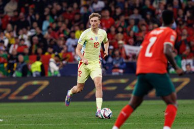 Dean Huijsen, UEFA Uluslar Ligi 2025 final maçında Portekiz ve İspanya milli takımları arasında görüldü (Maciej Rogowski)