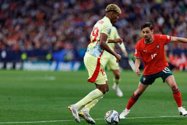 Lamine Yamal, UEFA Uluslar Ligi 2025 final maçında Portekiz ve İspanya milli takımları arasında görüldü (Maciej Rogowski)