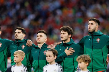 Pedro Neto, Francisco Conceicao, Joao Neves ve Goncalo Inacio, UEFA Uluslar Ligi 2025 final maçında Portekiz ve İspanya milli takımları arasında görüldü (Maciej Rogowski)