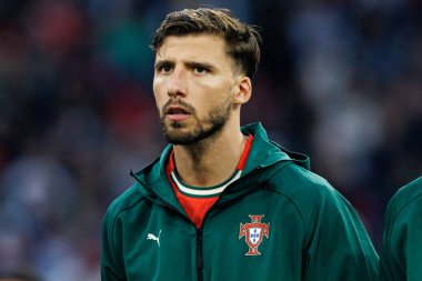 Ruben Dias, UEFA Uluslar Ligi 2025 final maçında Portekiz ve İspanya milli takımları arasında görüldü (Maciej Rogowski)