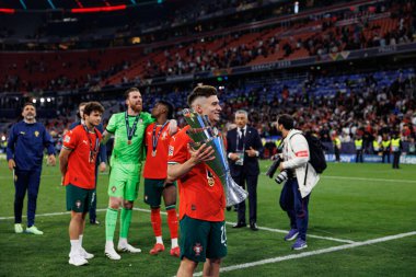 Francisco Conceicao, UEFA Uluslar Ligi 2025 final maçında Portekiz ve İspanya milli takımları arasında görüldü (Maciej Rogowski)