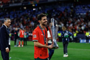 Portekiz ve İspanya milli takımları arasında oynanan 2025 UEFA Uluslar Ligi final maçında Bernardo Silva görüldü (Maciej Rogowski)