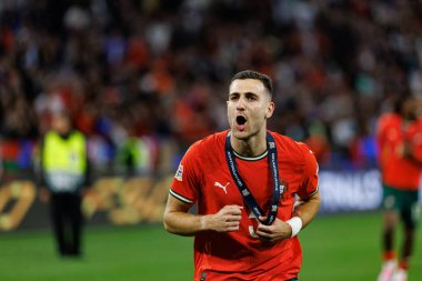 Diogo Dalot, Portekiz ve İspanya milli takımları arasında oynanan 2025 UEFA Uluslar Ligi final maçında görüldü (Maciej Rogowski)