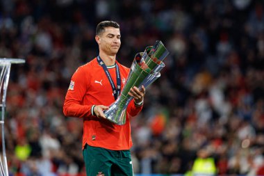 Cristiano Ronaldo, UEFA Uluslar Ligi 2025 final maçında Portekiz ve İspanya milli takımları arasında görüldü (Maciej Rogowski)