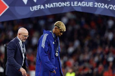 Lamine Yamal, UEFA Uluslar Ligi 2025 final maçında Portekiz ve İspanya milli takımları arasında görüldü (Maciej Rogowski)