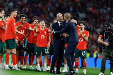 Roberto Martinez ve Pepe, UEFA Uluslar Ligi 2025 final maçında Portekiz ve İspanya milli takımları arasında görüldü (Maciej Rogowski)