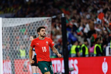 Ruben Neves, UEFA Uluslar Ligi 2025 final maçında Portekiz ve İspanya milli takımları arasında kutlama yaparken görüldü (Maciej Rogowski)