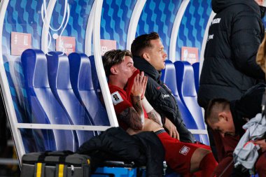 Nicola Zalewski ve Piotr Zielinski, 2026 Dünya Kupası 'nda Finlandiya ve Polonya milli takımları arasında oynanan Avrupa ön eleme maçında görüldü (Maciej Rogowski))