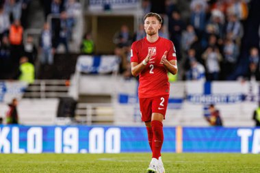 Matty Cash, Finlandiya ve Polonya milli takımları arasında oynanan 2026 Dünya Kupası ön eleme maçında görüldü (Maciej Rogowski))