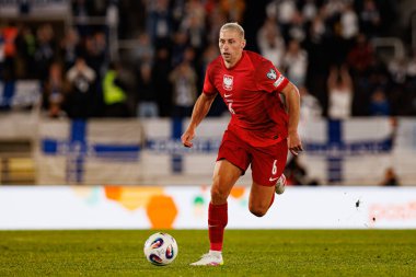Jakub Piotrowski, Finlandiya ve Polonya milli takımları arasında oynanan 2026 Dünya Kupası ön eleme maçında görüldü (Maciej Rogowski)