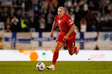 Jakub Piotrowski, Finlandiya ve Polonya milli takımları arasında oynanan 2026 Dünya Kupası ön eleme maçında görüldü (Maciej Rogowski)