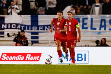 Dünya Kupası 2026 Avrupa Ön eleme maçında Finlandiya ve Polonya milli takımları arasında Bartosz Slisz görüldü (Maciej Rogowski)