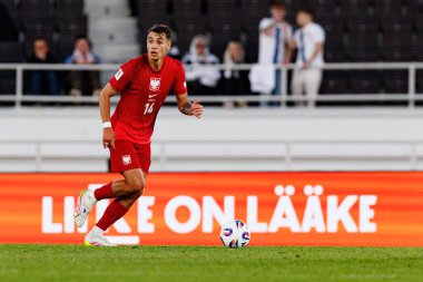 Jakub Kiwior, 2026 Dünya Kupası 'nda Finlandiya ve Polonya milli takımları arasında oynanan Avrupa ön eleme maçında görüldü (Maciej Rogowski)