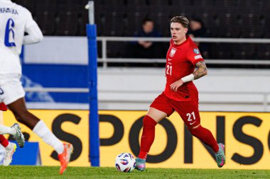 Nicola Zalewski, Finlandiya ve Polonya milli takımları arasındaki Dünya Kupası 2026 Avrupa ön eleme maçında görüldü (Maciej Rogowski))