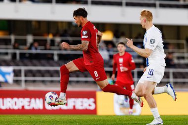 Dünya Kupası 2026 Avrupa Ön eleme maçında Finlandiya ve Polonya milli takımları arasında Jakub Moder görüldü (Maciej Rogowski)