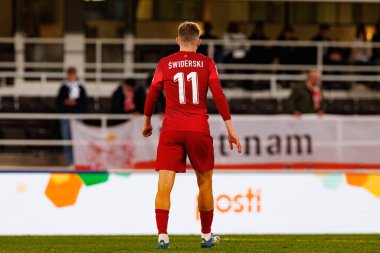 Karol Swiderski, Finlandiya ve Polonya milli takımları arasında oynanan 2026 Dünya Kupası ön eleme maçında görüldü (Maciej Rogowski)