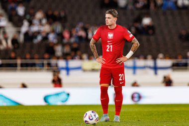 Nicola Zalewski, Finlandiya ve Polonya milli takımları arasındaki Dünya Kupası 2026 Avrupa ön eleme maçında görüldü (Maciej Rogowski))