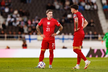 Nicola Zalewski ve Jakub Moder, Finlandiya ve Polonya milli takımları arasındaki Dünya Kupası 2026 Avrupa ön eleme maçında görüldü (Maciej Rogowski)