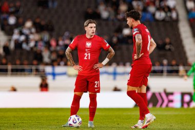 Nicola Zalewski ve Jakub Moder, Finlandiya ve Polonya milli takımları arasındaki Dünya Kupası 2026 Avrupa ön eleme maçında görüldü (Maciej Rogowski)
