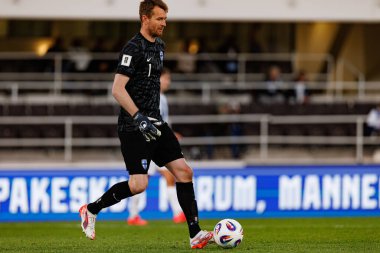 Dünya Kupası 2026 Avrupa ön eleme maçında Finlandiya ve Polonya milli takımları arasında Lukas Hradecky görüldü (Maciej Rogowski)