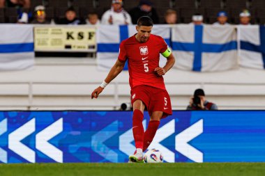 Jan Bednarek, Finlandiya ve Polonya milli takımları arasındaki 2026 Dünya Kupası ön eleme maçında görüldü (Maciej Rogowski)