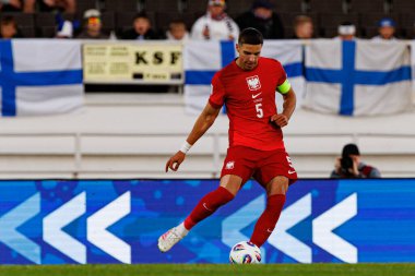 Jan Bednarek, Finlandiya ve Polonya milli takımları arasındaki 2026 Dünya Kupası ön eleme maçında görüldü (Maciej Rogowski)