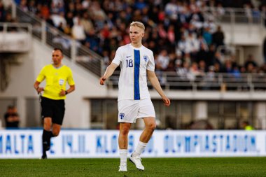 Dünya Kupası 2026 Avrupa ön eleme maçında Finlandiya ve Polonya milli takımları arasında görülen Matti Peltola (Maciej Rogowski)