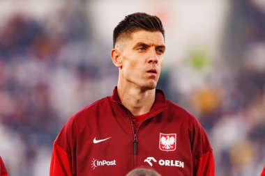Krzysztof Piatek 2026 Dünya Kupası 'nda Finlandiya ve Polonya milli takımları arasında oynanan Avrupa ön eleme maçında görüldü (Maciej Rogowski)