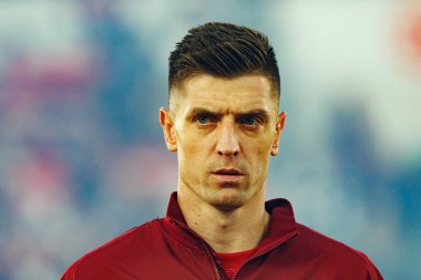 Krzysztof Piatek 2026 Dünya Kupası 'nda Finlandiya ve Polonya milli takımları arasında oynanan Avrupa ön eleme maçında görüldü (Maciej Rogowski)