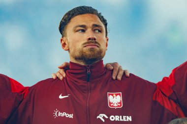 Matty Cash, Finlandiya ve Polonya milli takımları arasında oynanan 2026 Dünya Kupası ön eleme maçında görüldü (Maciej Rogowski))