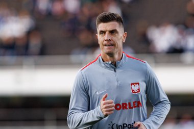 Krzysztof Piatek 2026 Dünya Kupası 'nda Finlandiya ve Polonya milli takımları arasında oynanan Avrupa ön eleme maçında görüldü (Maciej Rogowski)
