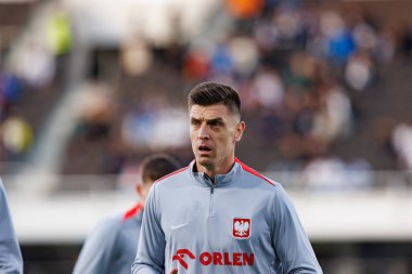 Krzysztof Piatek 2026 Dünya Kupası 'nda Finlandiya ve Polonya milli takımları arasında oynanan Avrupa ön eleme maçında görüldü (Maciej Rogowski)