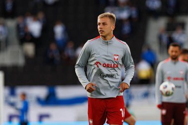 Mateusz Skrzypczak, Finlandiya ve Polonya milli takımları arasında oynanan 2026 Dünya Kupası Avrupa ön eleme maçında görüldü (Maciej Rogowski)