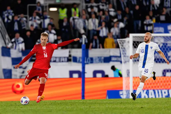 Mateusz Skrzypczak, Finlandiya ve Polonya milli takımları arasında oynanan 2026 Dünya Kupası Avrupa ön eleme maçında görüldü (Maciej Rogowski)