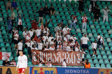 Polonya ve Gürcistan milli takımları arasında oynanan UEFA Euro U-21 2025 maçında Gürcistan taraftarları görülüyor (Maciej Rogowski)
