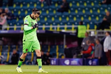 Luka Kharatishvili, Polonya ve Gürcistan milli takımları arasında oynanan UEFA Euro U-21 2025 maçında gol üstüne gol atarken görüldü (Maciej Rogowski)