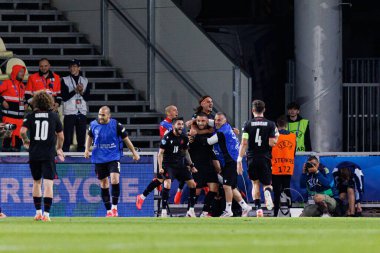 Gürcistan 'ın oyuncuları, Polonya ve Gürcistan milli takımları arasında oynanan UEFA U-21 2025 maçında gol üstüne gol atarken görüldü (Maciej Rogowski)